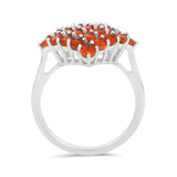 Natural Fire Opal Cluster Ring