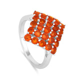 Natural Fire Opal Cluster Ring