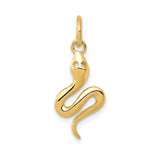 14k Gold Snake Charm Pendant