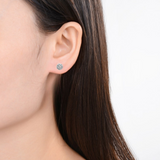 14K White Gold Lab Grown Diamond Cluster Earrings