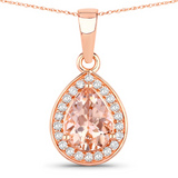 14K Rose Gold Morganite Teardrop Necklace