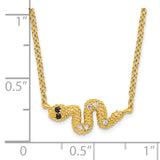 Cubic Zirconia Snake Necklace Silver