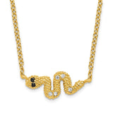 Cubic Zirconia Snake Necklace Silver