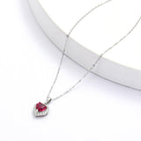 Lab Grown Ruby Heart Necklace Fine Color Jewels best gift for girls, best gift for women, Bridal shower gift, Christmas gift, Created ruby, dla-dm-discount-all-154898, gift for her, Gift for Mom, gift for women, gift from daughter, gift ideas for her, gifts for her, Mother's Day Gift, Necklace for her, New Year gift, Pendant for her, Pink heart necklace, Red heart necklace, Ruby pendant, Tags: Halo Pendant, Valentine's Day gift