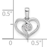 Pendentif torsadé en forme de cœur en or blanc 14 carats