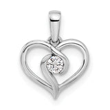 Pendentif torsadé en forme de cœur en or blanc 14 carats