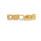 Anillo ajustable para dedo del pie con forma de corazón en oro de 10 quilates