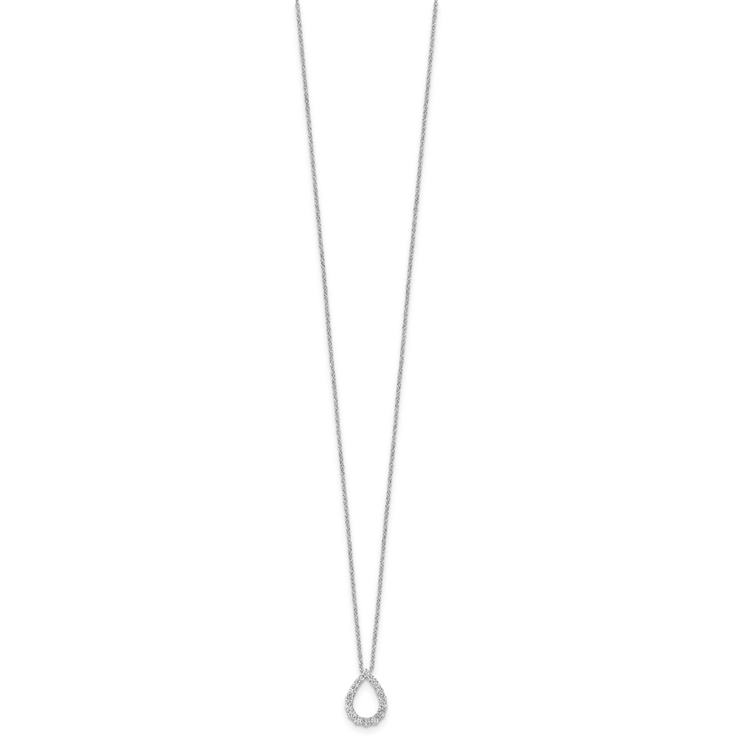 14K White Gold Lab Diamond Open Teardrop Pendant Necklace Fine Color Jewels 14k White Gold, best gift for girls, best gift for women, Christmas gift, Dainty Necklace, dla-dm-discount-all-153807, gift for her, Gift for Mom, gift for women, gift from daughter, Jewelry Gift, Lab Grown Diamond, Mother's Day Gift, New Year gift, Pear Shape Necklace, Valentine's Day gift, Wedding Jewelry