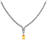 Natural Citrine Art Deco Necklace