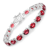 Natural Garnet Tennis Bracelet