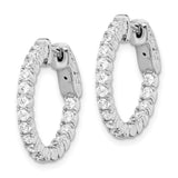 Cubic Zirconia Round Hinged Hoop Earrings