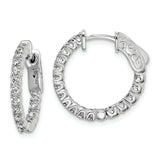 Cubic Zirconia Round Hinged Hoop Earrings