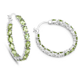 Natural Peridot Hoop Earrings