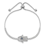 CZ Evil Eye Hamsa Adjustable Bracelet