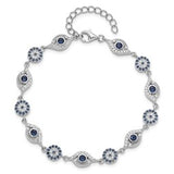 CZ Silver Evil Eye Bracelet