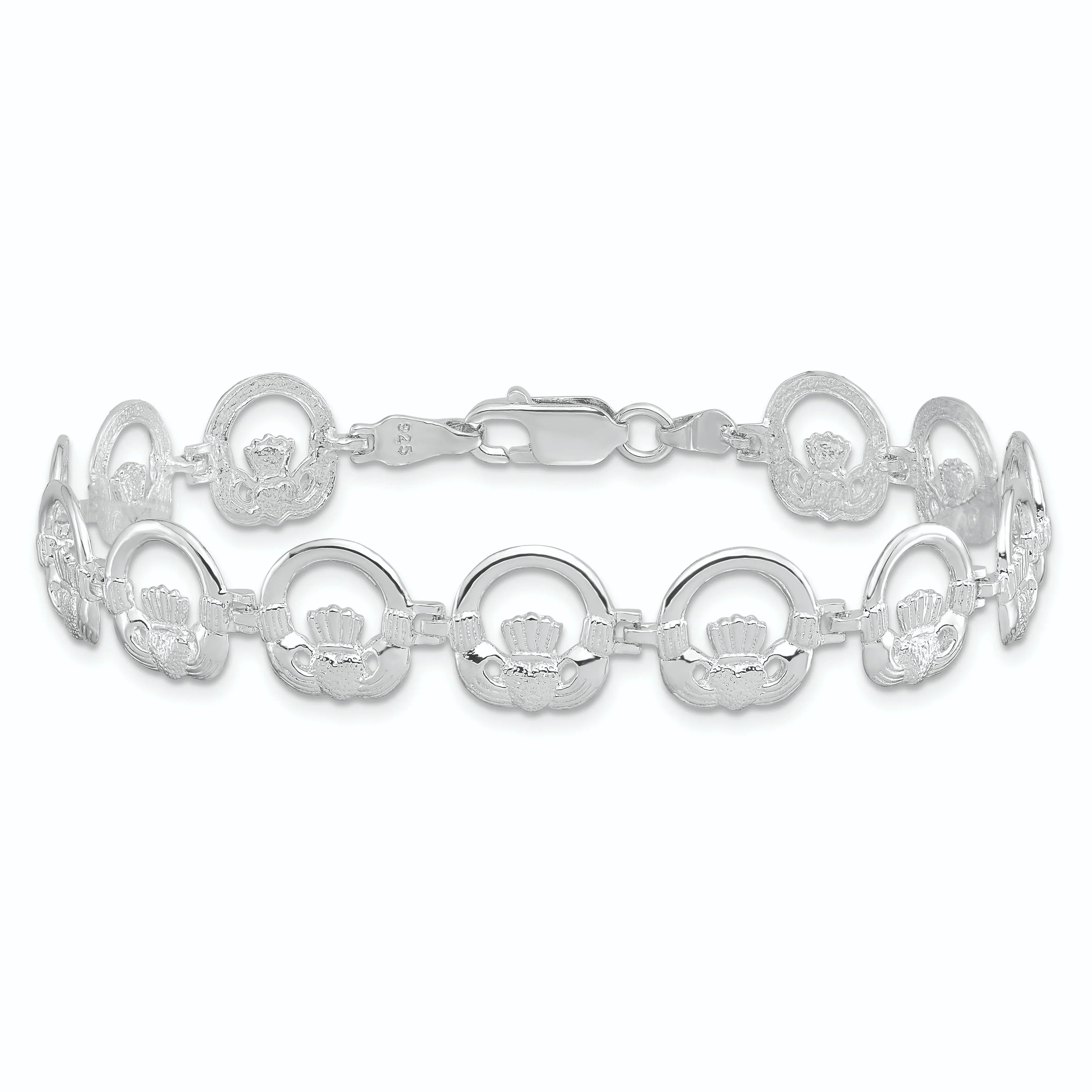 De-Ani Sterling Silver Claddagh Circle Bracelet