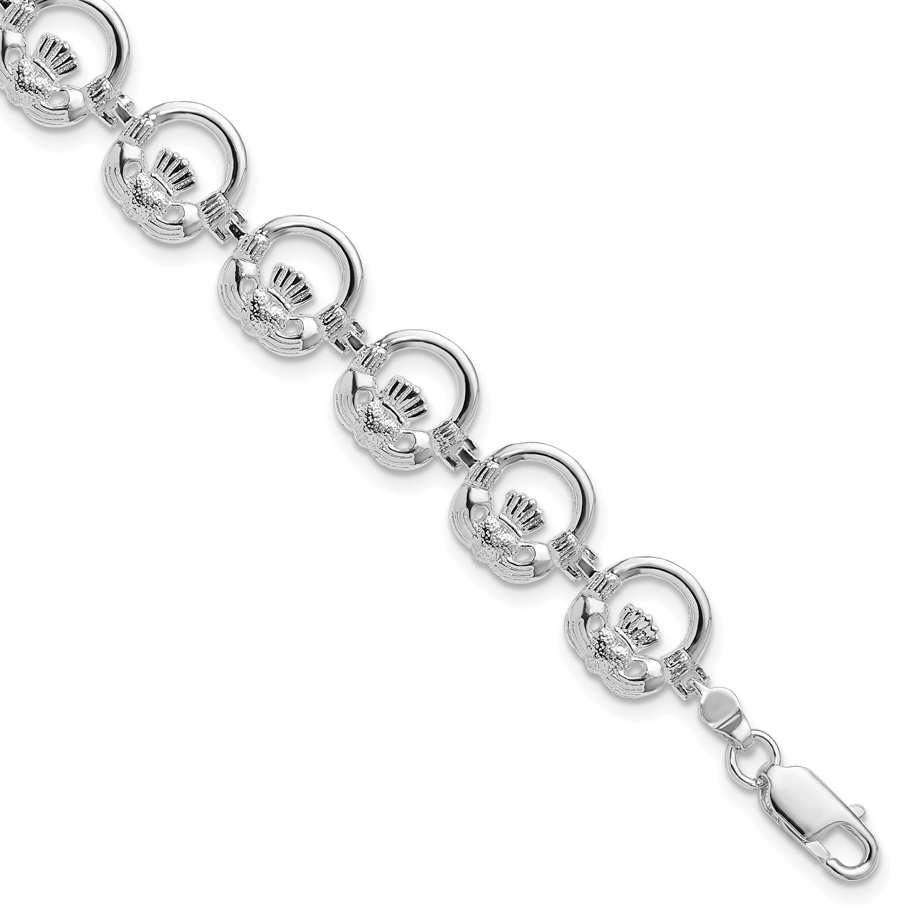 De-Ani Sterling Silver Claddagh Circle Bracelet