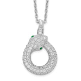 Cubic Zirconia Silver Snake Necklace