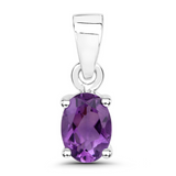 Genuine Amethyst Solitaire Pendant