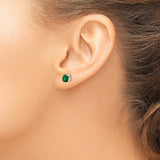 Created Emerald Square Stud Earrings