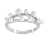 Pearl Cluster Ring Fine Color Jewels $50 & Under, 5, 6, 7, 8, 925 Sterling Silver, dla-dm-discount-all-143240, dla-dm-discount-all-154898, Fashion, Round, sale, White