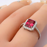 Lab Grown Ruby Octagon Ring Fine Color Jewels affordable ring, Created ruby ring, dla-dm-discount-all-154898, engagement ring, engagement rings, Lab Created Ruby, LAB CREATED RUBY RING, Lab grown ruby ring, ring for women, Ruby Halo Ring, Ruby pave ring, ruby ring, Ruby silver ring, sterling silver ring