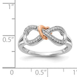 14k Two-tone Diamond Infinity with Heart Ring