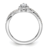 14k White Gold Pear Diamond Engagement Ring