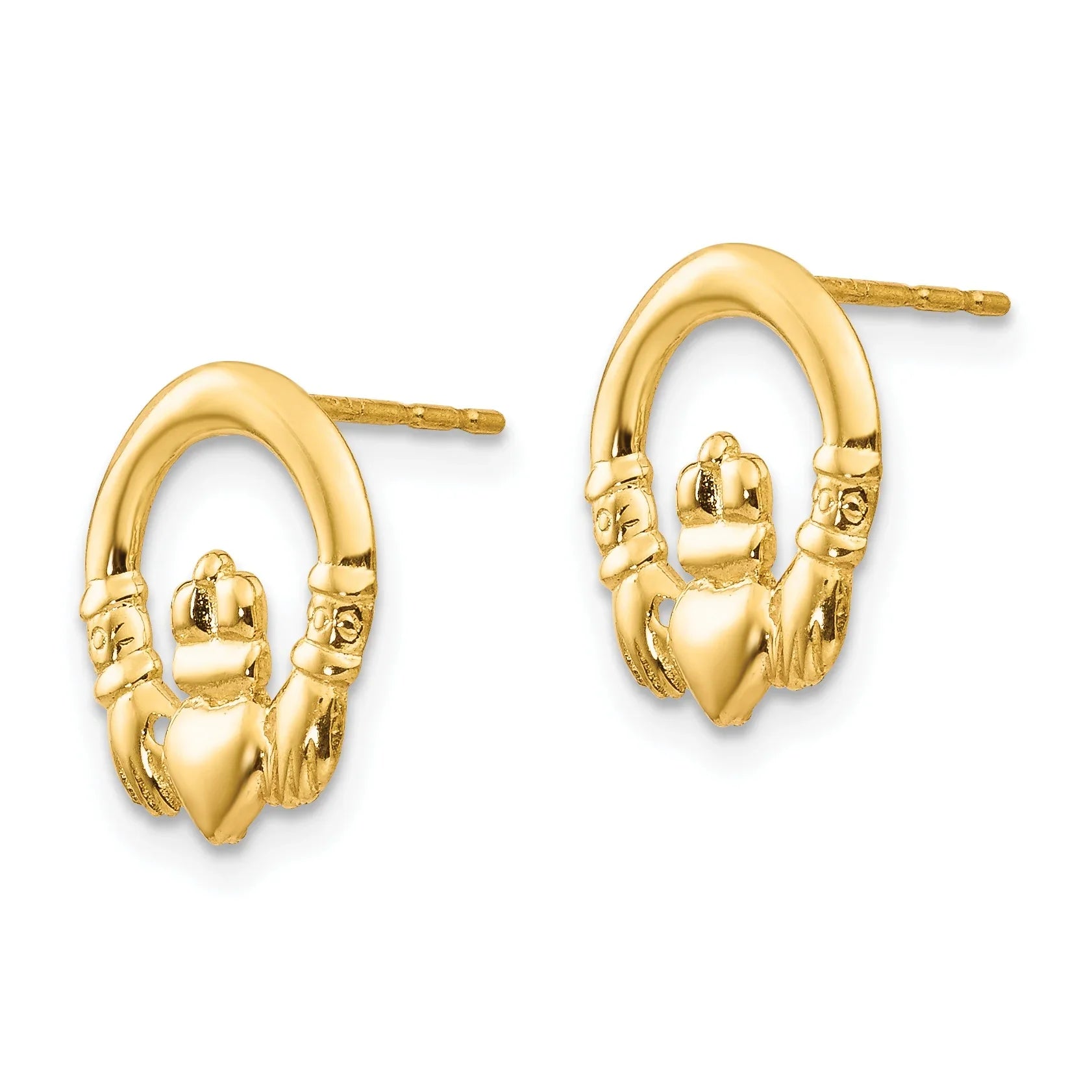 14k Madi K Claddagh Post Earrings Gold