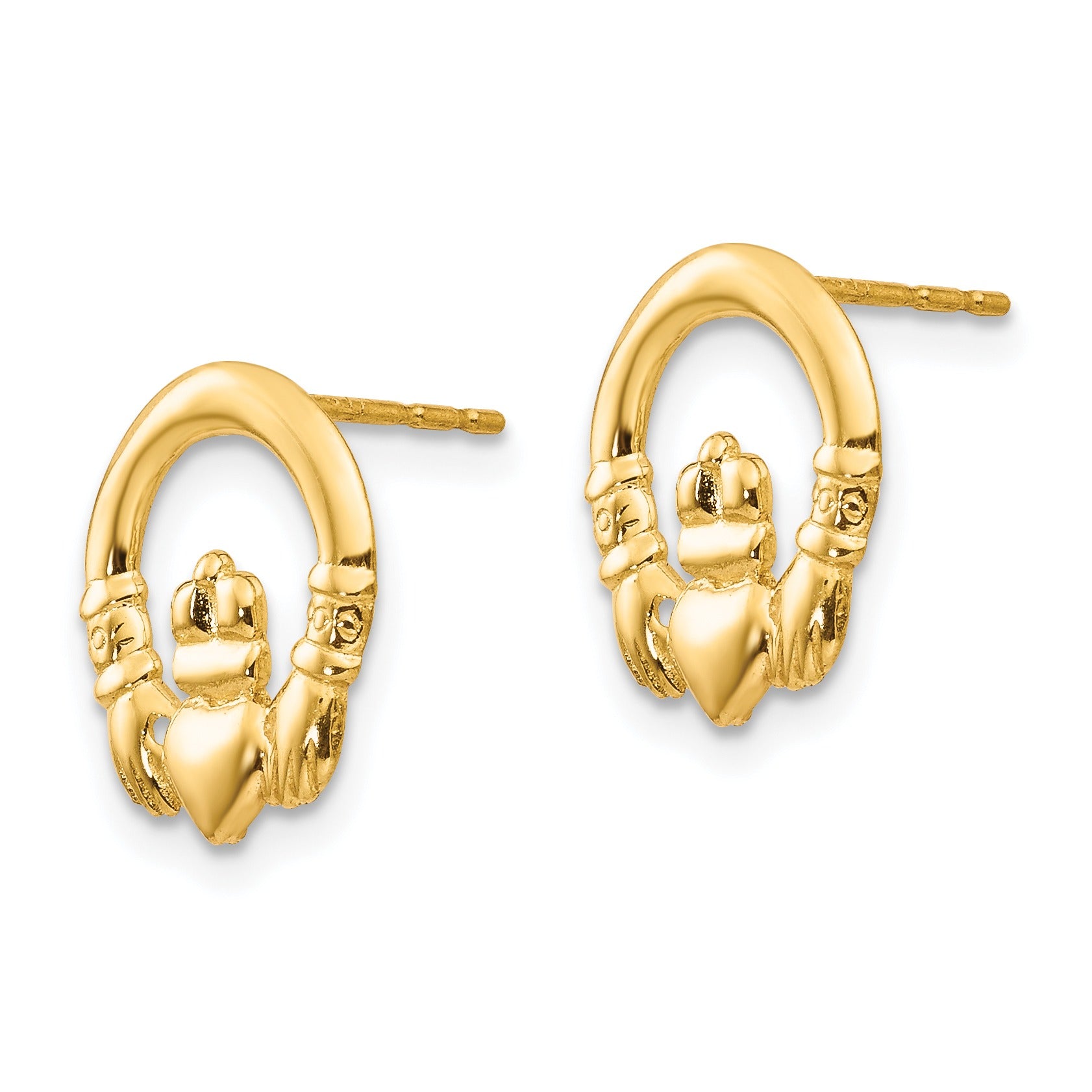 14k Madi K Claddagh Post Earrings Gold