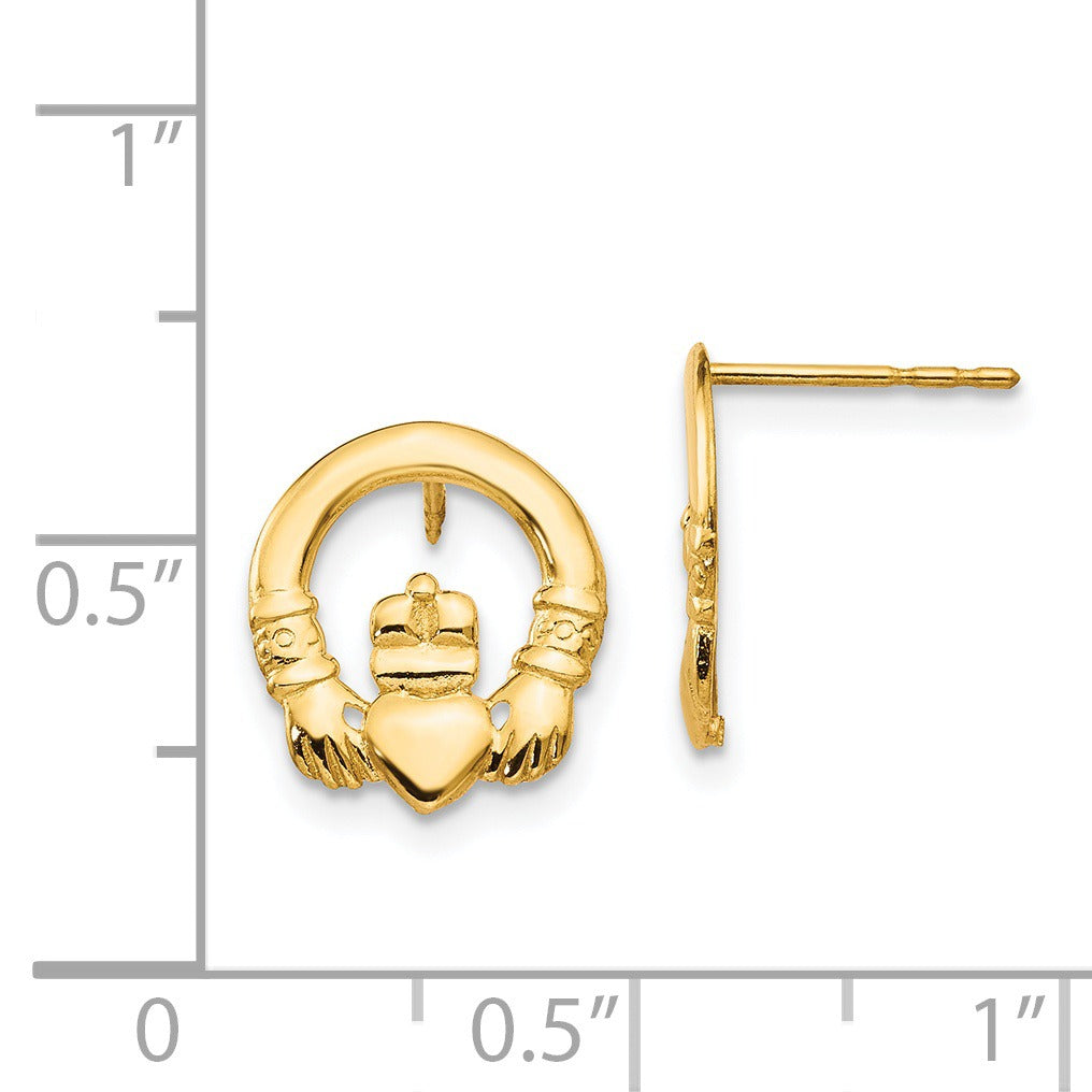 14k Madi K Claddagh Post Earrings Gold