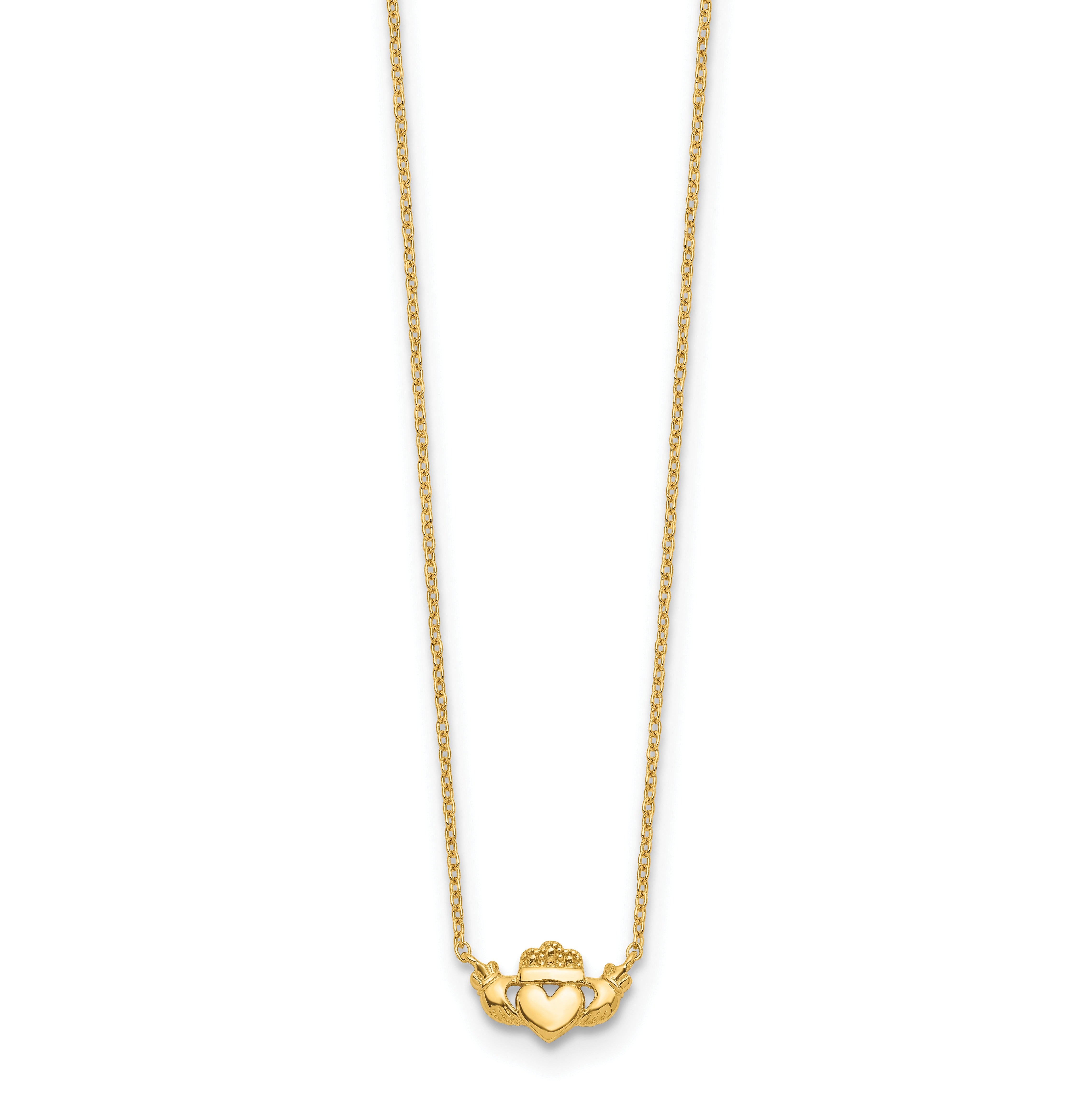 14k Gold Claddagh Necklace