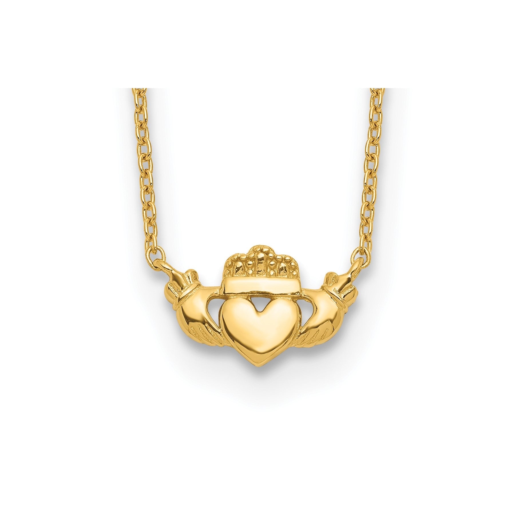 14k Gold Claddagh Necklace