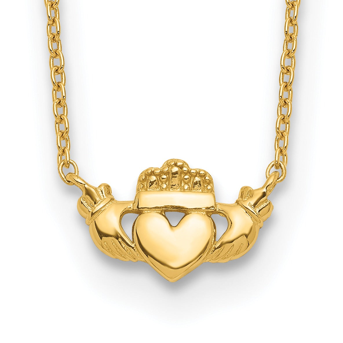 14k Gold Claddagh Necklace