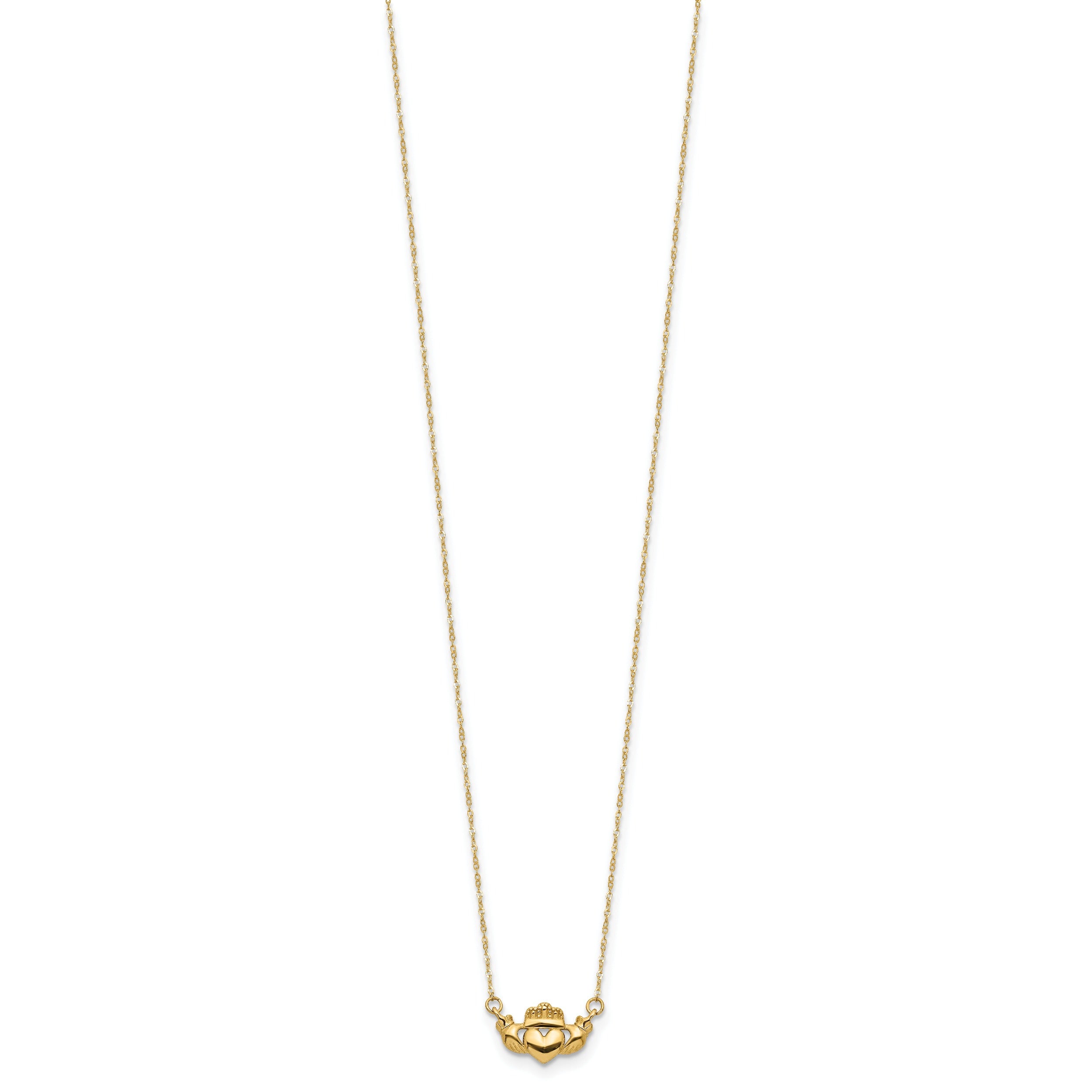 14k Gold Irish Claddagh Necklace