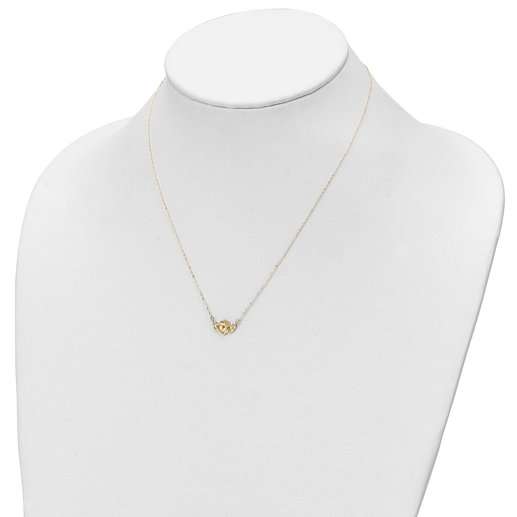 14k Gold Irish Claddagh Necklace