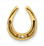 14K Gold Diamond Horseshoe Pendant