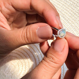 White Opal Teardrop Halo Ring