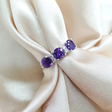 Purple Amethyst Ring February Birthstone Wedding Ring for Women Trendy Ring 925 Sterling Silver Ring