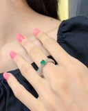 Emerald Solitiare Engagement Ring - FineColorJewels