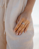 White Topaz Vertical Chunky Baguette Ring - FineColorJewels