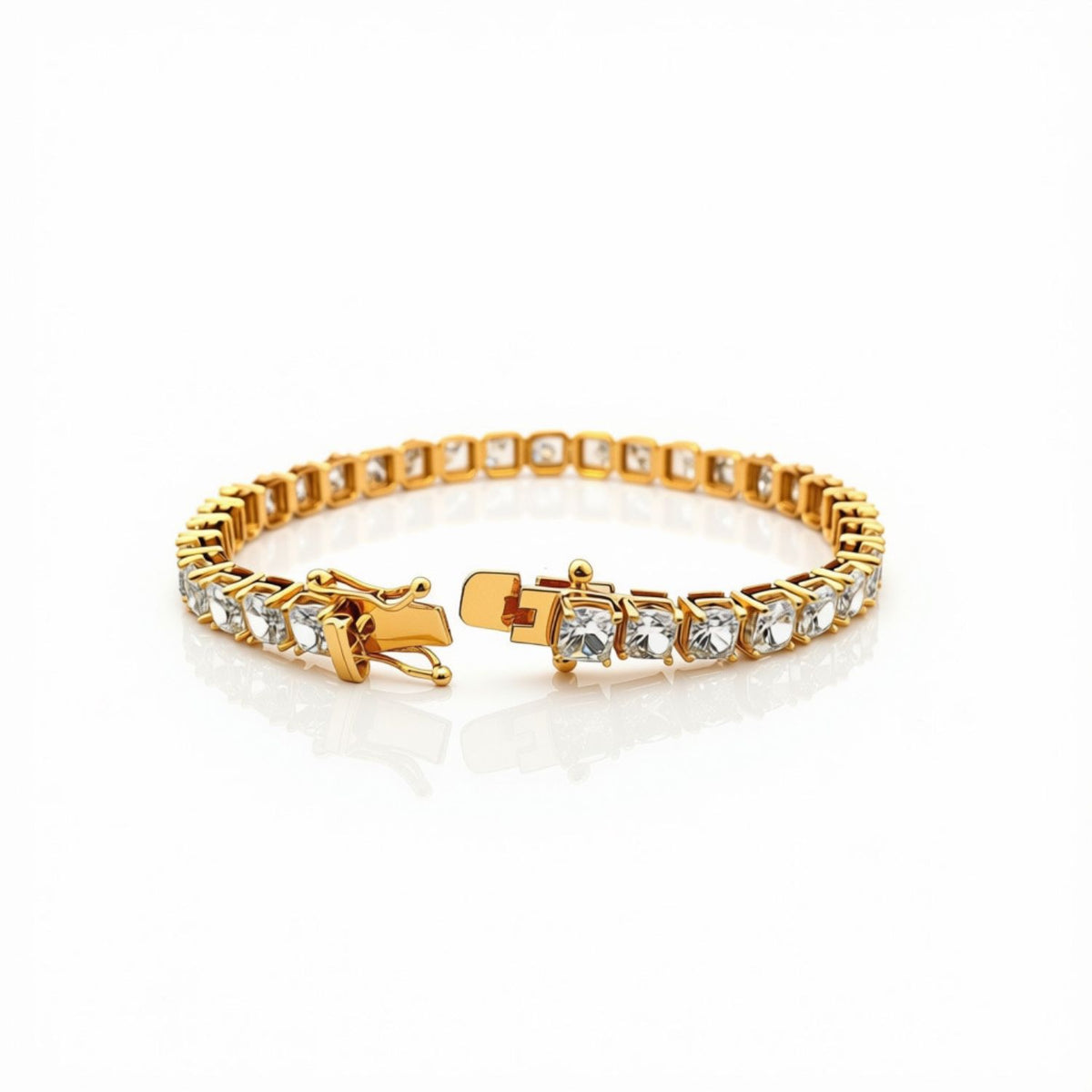 Lab Grown Diamond Tennis Bracelet 14K Yellow Gold
