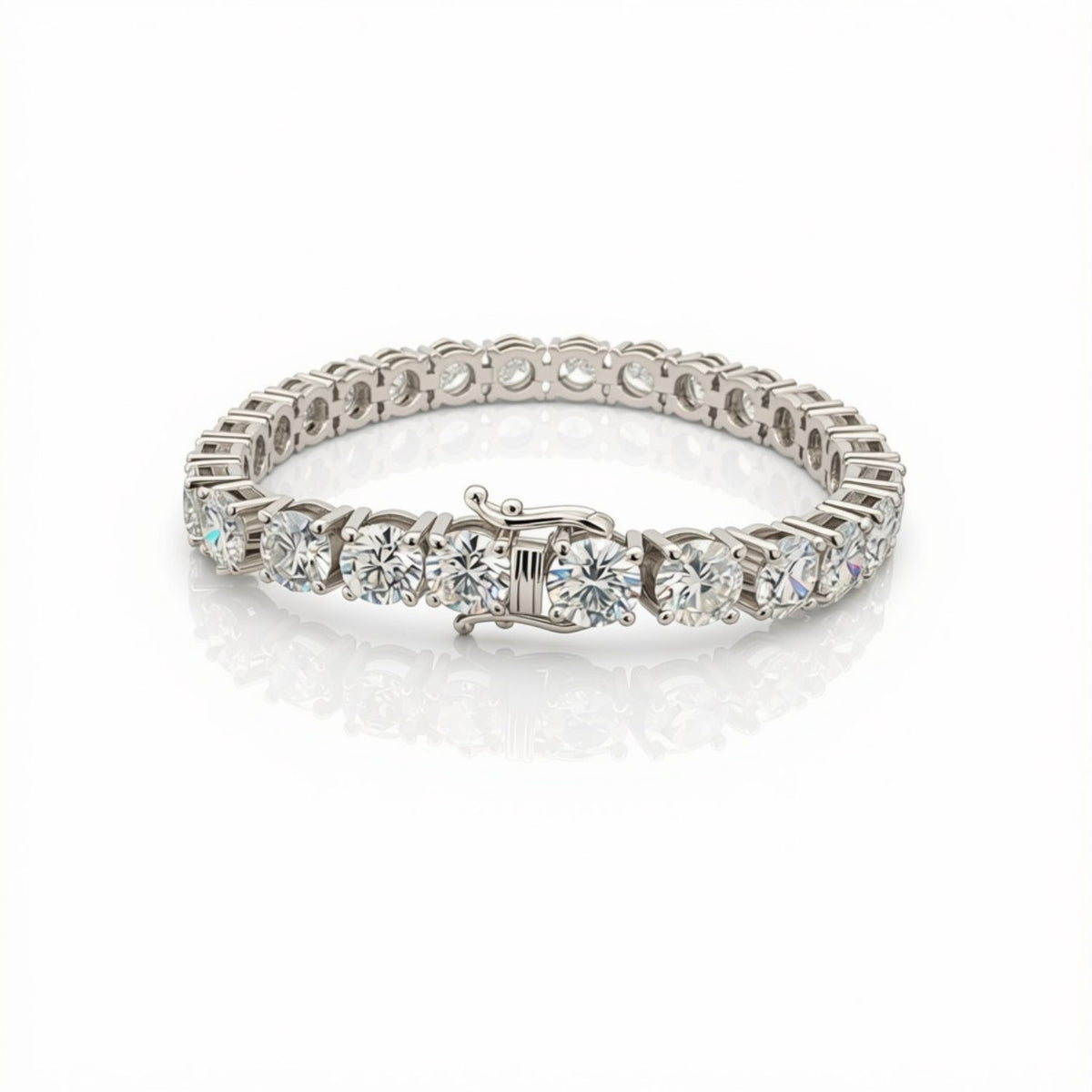 14K White Gold Lab Grown Diamond Tennis Bracelet
