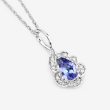 14K Gold Tanzanite and Diamond Necklace