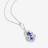 14K Gold Tanzanite and Diamond Necklace