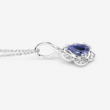 14K Gold Tanzanite and Diamond Necklace