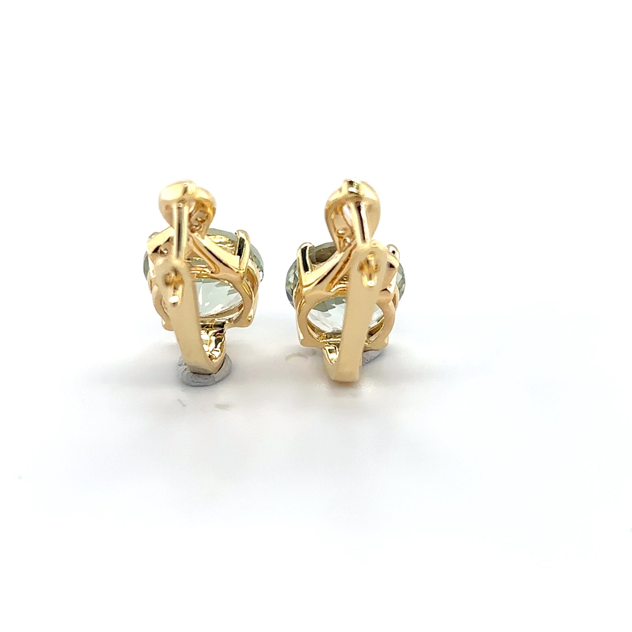 Natural Green Prasiolite Earrings Sterling Silver