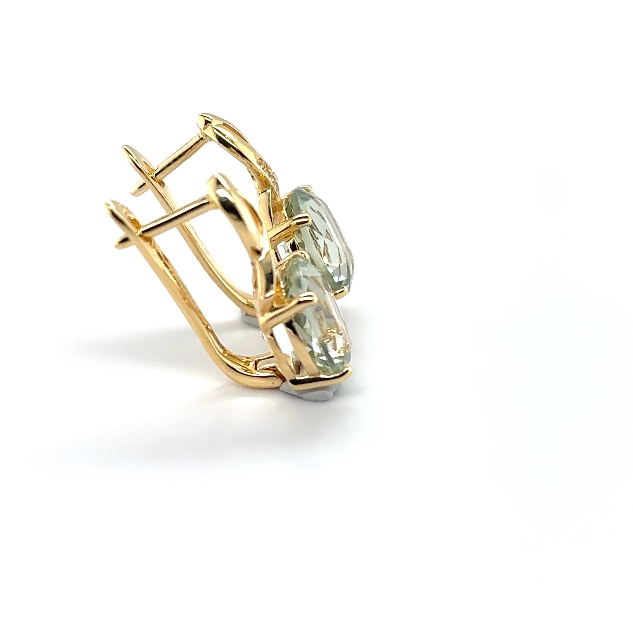 Natural Green Prasiolite Earrings Sterling Silver