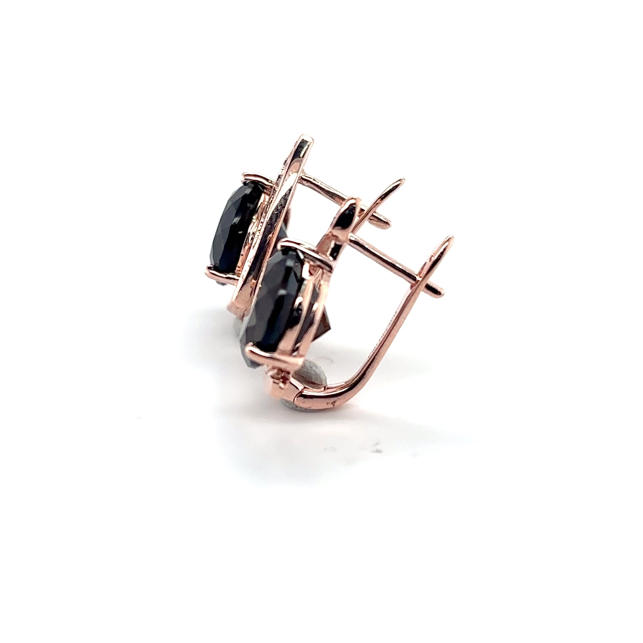 Natural Smoky Quartz & White Topaz Sterling Silver Earrings