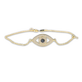 Pulsera moderna de ojo malvado con zafiro